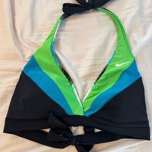 Nike Green and Blue Reversible Halter Bikini Top